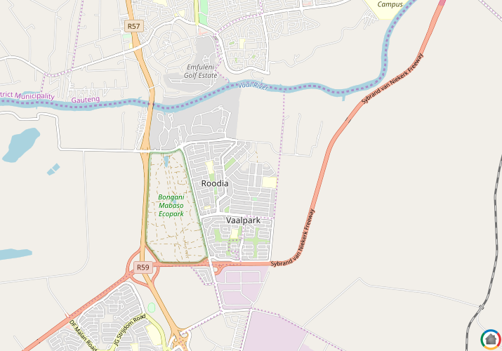 Map location of Vaalpark